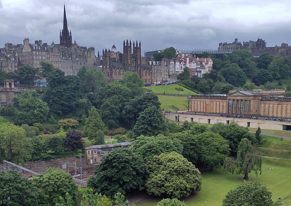 A view of Princes Street gardens from the Scott Monument