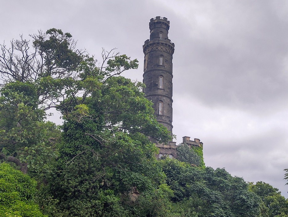 A view of the Nelson Monument from below