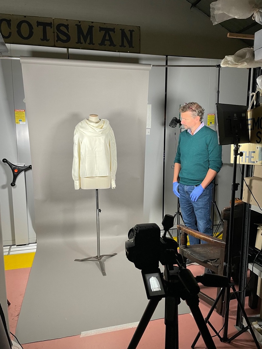 Mary Quant blouse being photographed on a mannequin