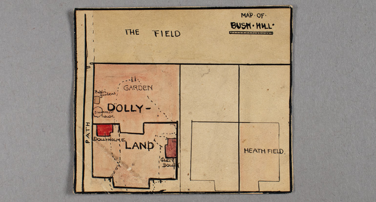 Map of Bush Hill, Dollyland, hand drawn