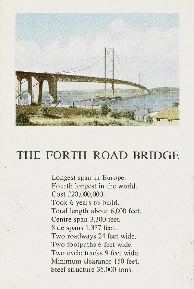 Postcard of the Forth Road Bridge in colour