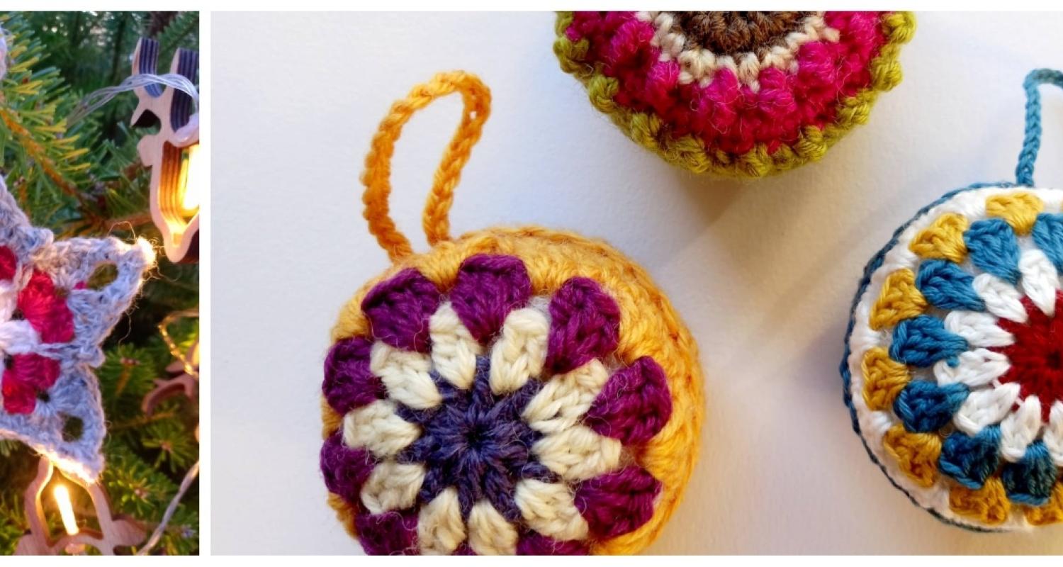 Photo of crochet Christmas tree baubles