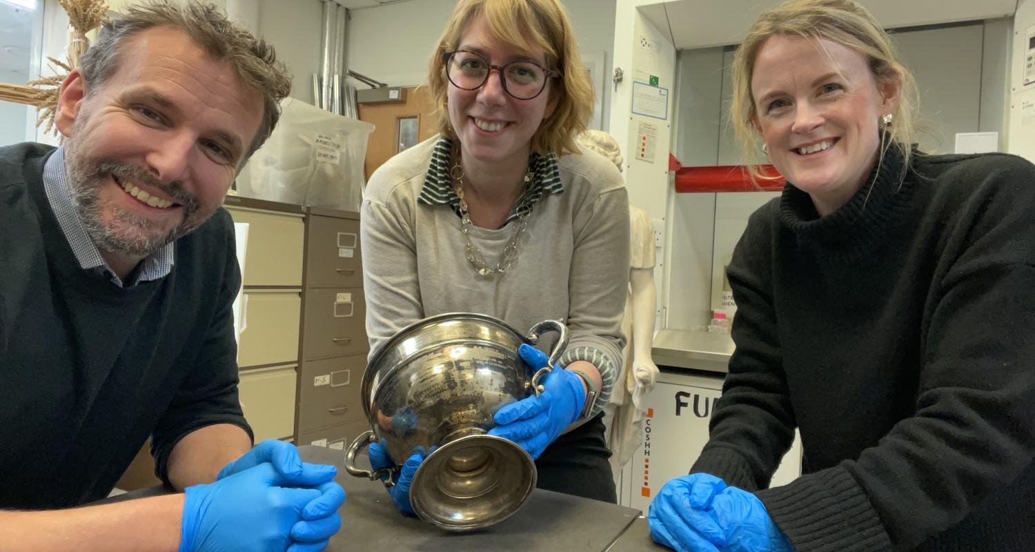 Nico, Jenny and Vicky with a cup from the silver collection