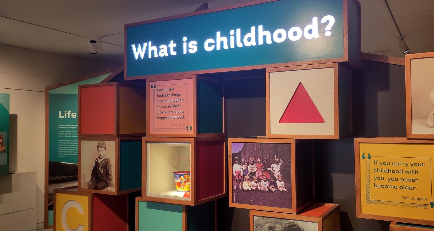 A brightly coloured museum display at the Museum of Childhood