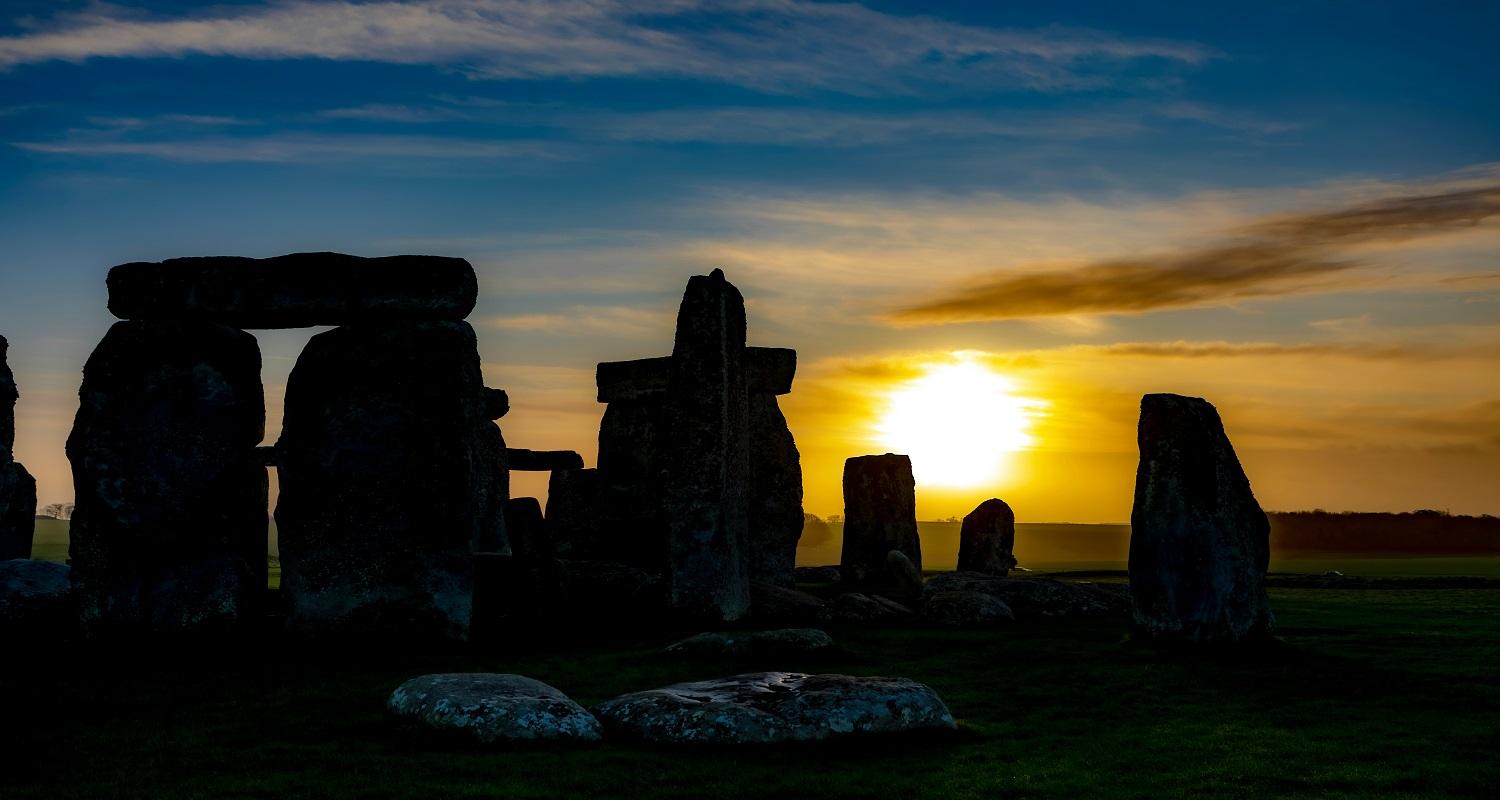 Standing stones at sunset