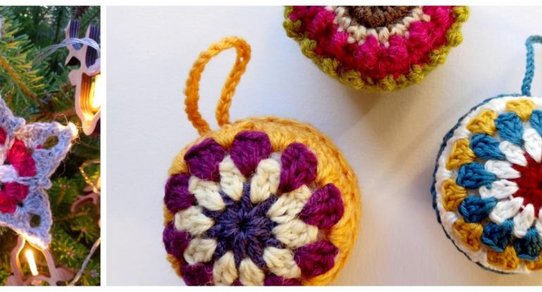 Photo of crochet Christmas tree baubles