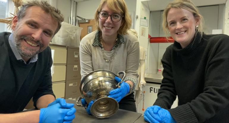 Nico, Jenny and Vicky with a cup from the silver collection